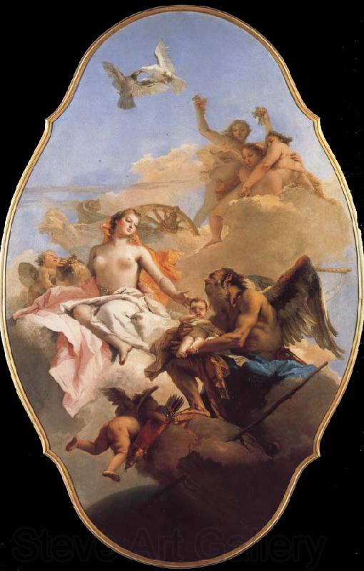 TIEPOLO, Giovanni Domenico An Allegory with Venus and Time Spain oil painting art